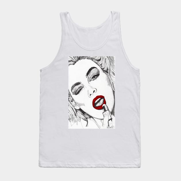 Lipstick Girl Tank Top by paulnelsonesch